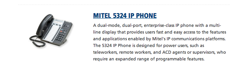 Mitel 5324 Traditional IP Button Phone